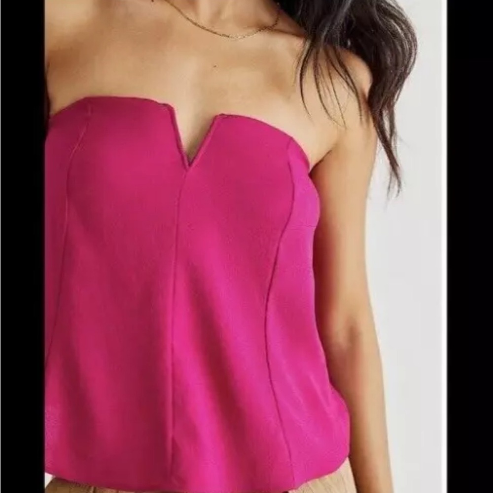 Strapless Free People Fuchsia Pink Top